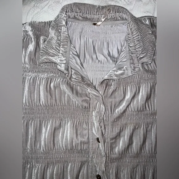 Free People My Best Top, velvet in winter fog, silver gray, oversized,fits M / L - Picture 5 of 8